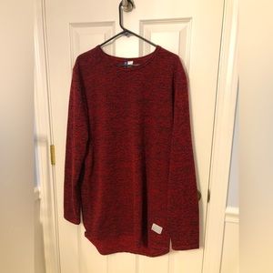 H&M Divided lightweight sweater. Red and black. Rounded bottom.  Size  XL